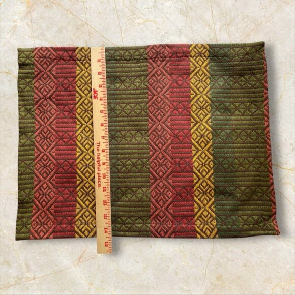 Tag Woven Geometric Patterned Fabric Placemats 14"x19" Set of 6 – *New* - Picture 6 of 8